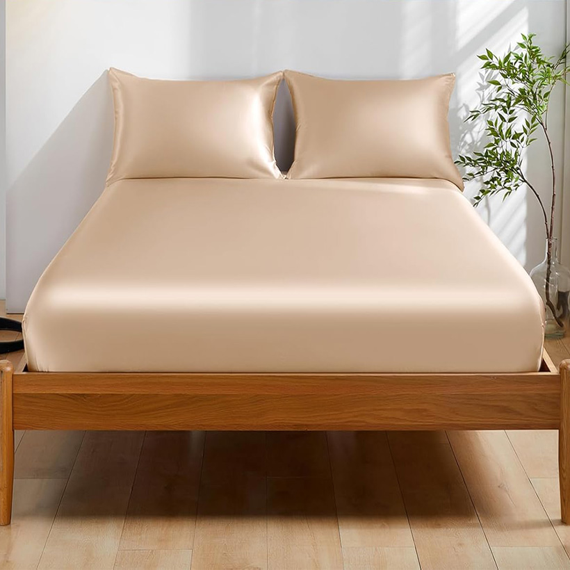 Fitted Bed Sheets Deep Pocket - Sprei Kasur Sutra Mulberry 100% 22