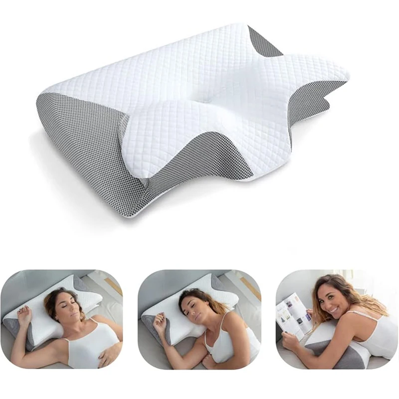 Memory Foam Orthopedic Pillow Neck Pain - Bantal Leher Kontur Ortopedi Busa Memori