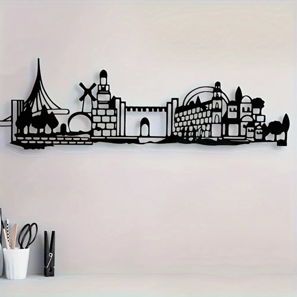 Home Decor - CIFBUY Hiasan Dinding Besi Siluet Kota