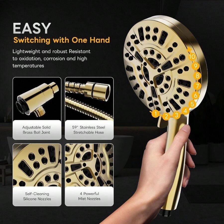 Kepala Pancuran Tangan Berteka - High Pressure Shower Head Handheld ulasan dan harga