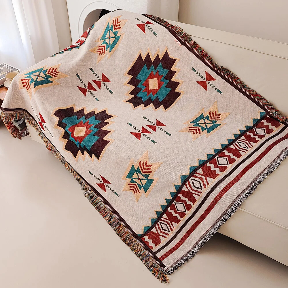 Selimut Boho Aztec Ukuran Besa - Boho Throw Blanket Fringe ulasan dan harga