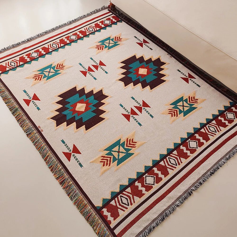 Selimut Boho Aztec Ukuran Besa - Boho Throw Blanket Fringe ulasan dan harga