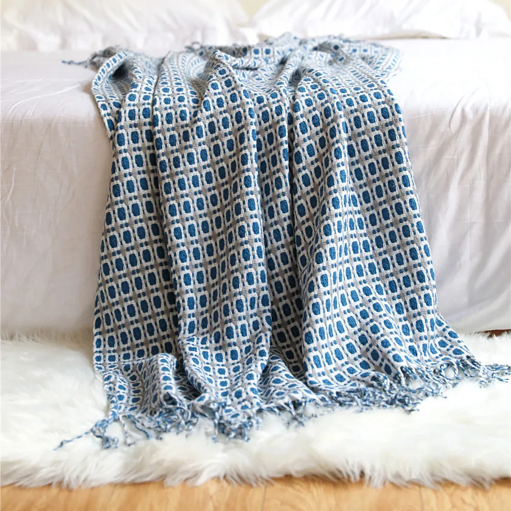 Selimut Rajut Jacquard Bermoti - Boho Throw Blanket Fringe ulasan dan harga