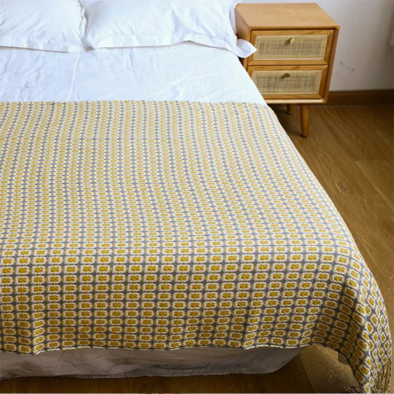 Selimut Rajut Jacquard Bermoti - Boho Throw Blanket Fringe ulasan dan harga