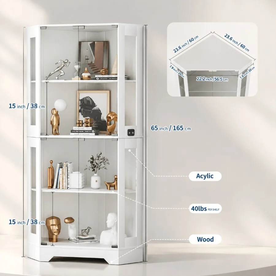 Lemari Koleksi Sudut Putih 65  - Storage & Organization ulasan dan harga