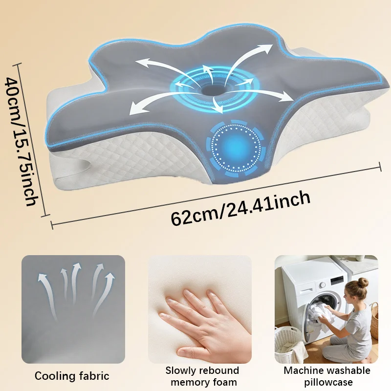 Bantal Busa Memori, Bantal Leh - Memory Foam Orthopedic Pillow Neck Pain ulasan dan harga