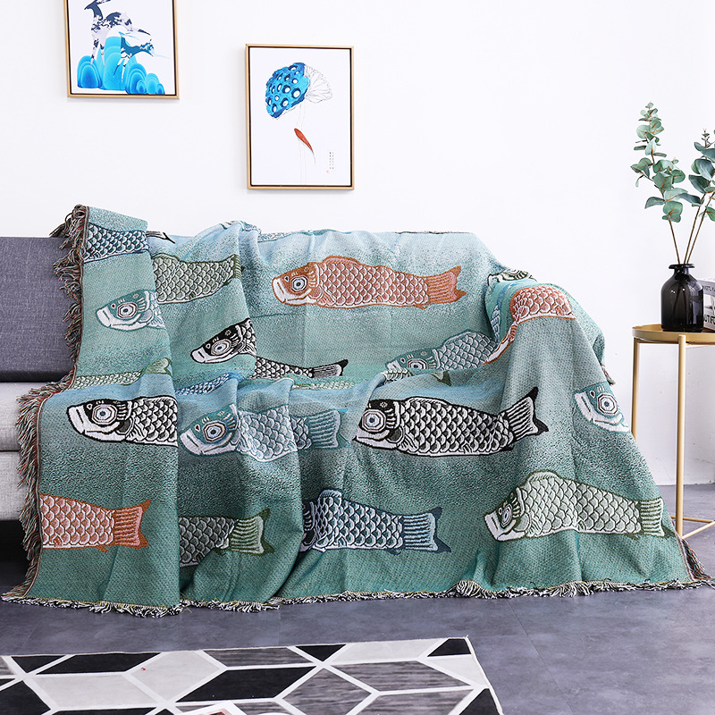 Selimut Tenun Jacquard Motif I - Boho Throw Blanket Fringe ulasan dan harga