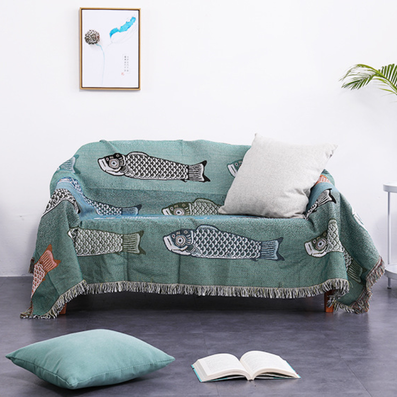 Selimut Tenun Jacquard Motif I - Boho Throw Blanket Fringe ulasan dan harga