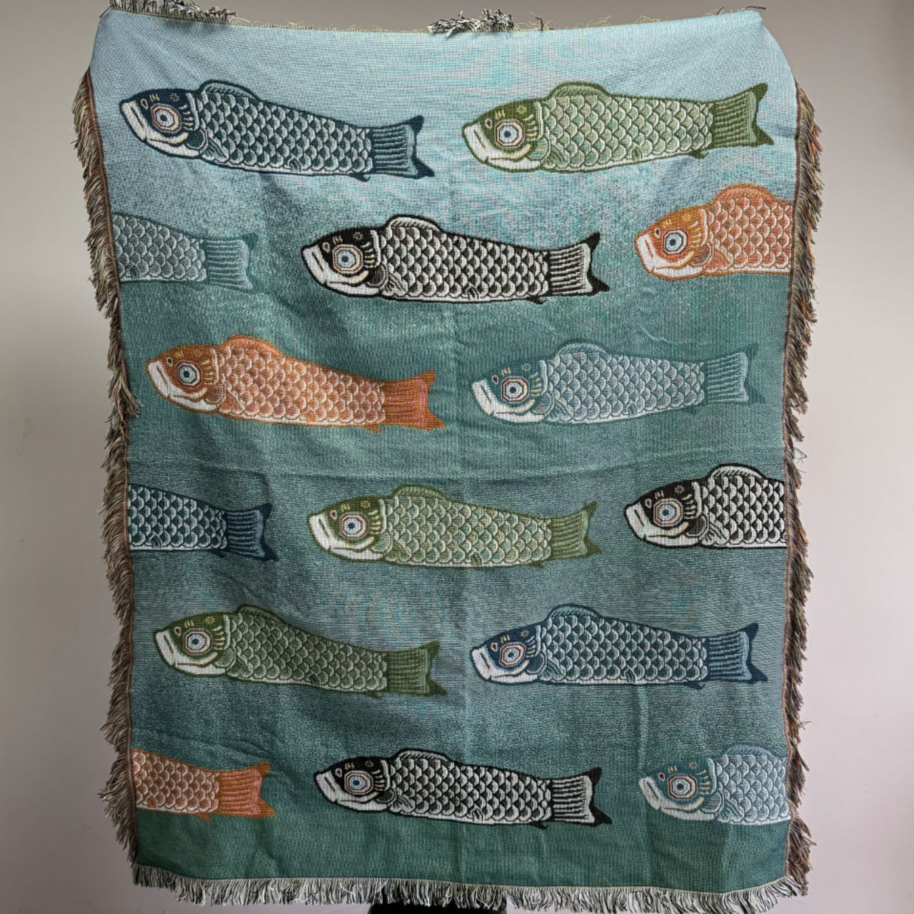 Selimut Tenun Jacquard Motif I - Boho Throw Blanket Fringe ulasan dan harga